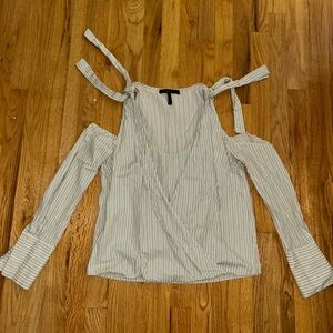 BCBGMaxAzria Light Blue Striped Blouse